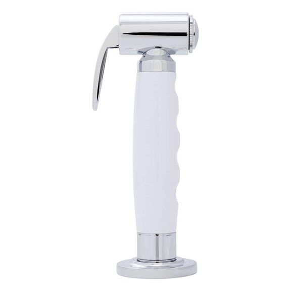 Deck-Mount Sprayer Hammer-Head Arctic White Sprayer, 10' White Rubber Hose, Low Profile Holder image number 2