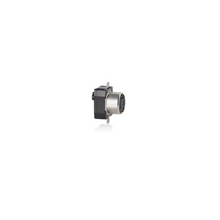 50 Amp 125/250 Volt Locking Flush Mount Receptacle, Industrial Grade, Grounding, Black & White, Corrosion-Resistant, Non-NEMA, 3P, 4W