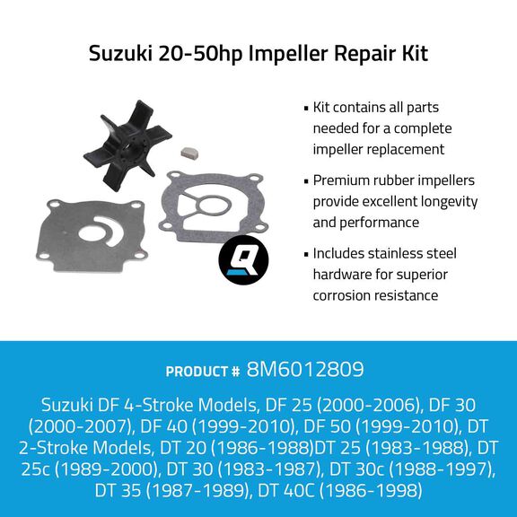 Quicksilver 8M6012809 Impeller Repair Kit - Suzuki 20-50hp image number 1