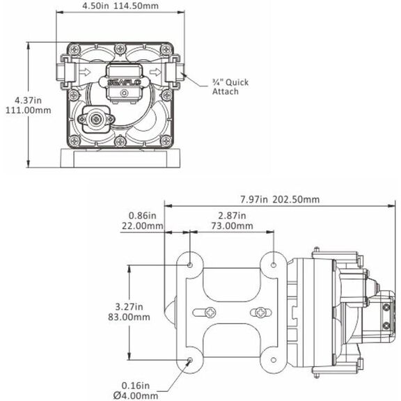 SEAFLO 43 Series 12V 3.0 GPM 55 PSI Diaphragm Water Pump image number 3