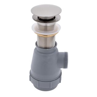 1-3/4" Drain, Touch Trap Sink Drain with Cover no Overflow, 1-1/4"-M Thread Brushed Nickel
