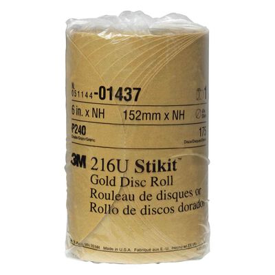 Stikit™ Gold Disc Roll, 6", P240A Grit