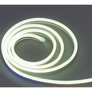 Neon LED Rope Light, Top Emitting, Cool White, 24V - 5/16"x5/8" UV Resistant PVC, Cuttable Every 6.6"