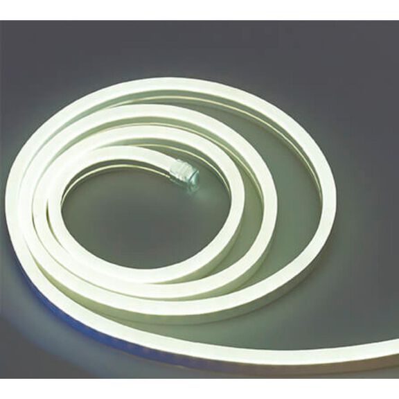 Neon LED Rope Light, Top Emitting, Cool White, 24V - 5/16"x5/8" UV Resistant PVC, Cuttable Every 6.6" image number 0