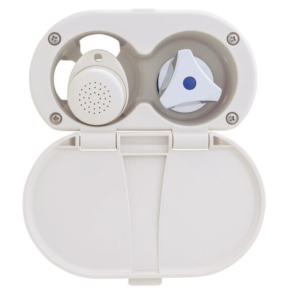 Trinidad Transom Shower Cold Only, Warm White Cup & Lid, Small Warm White Sprayer, 6' Stainless Steel Hose, Chrome Trinidad Handle image number 4
