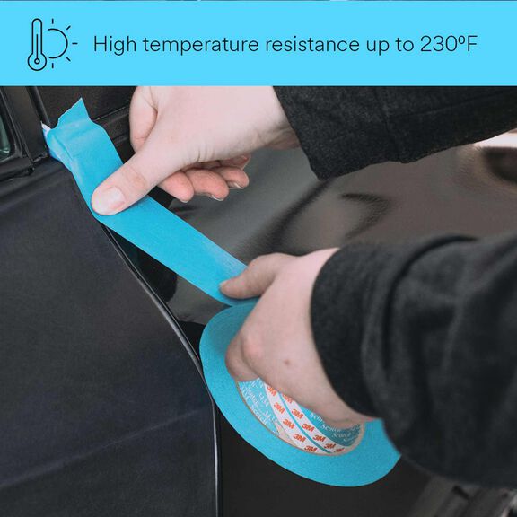 3M&trade; High Performance Blue Masking Tape, 48 mm x 50 m, 20 Rolls/Case image number 2
