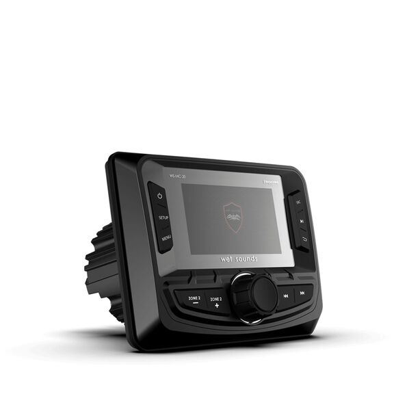 Wet Sounds WS-MC-20 Compact 2-Zone Marine Media Receiver with SiriusXM-Ready, Bluetooth, and NMEA 2000 Connectivity image number 1