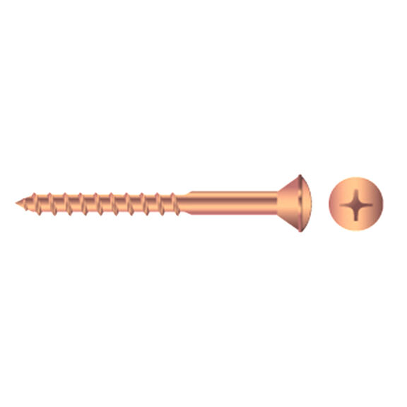 #6 X 1" Silicon Bronze Frearson Oval-Head Wood Screws, 100-Pack image number 0