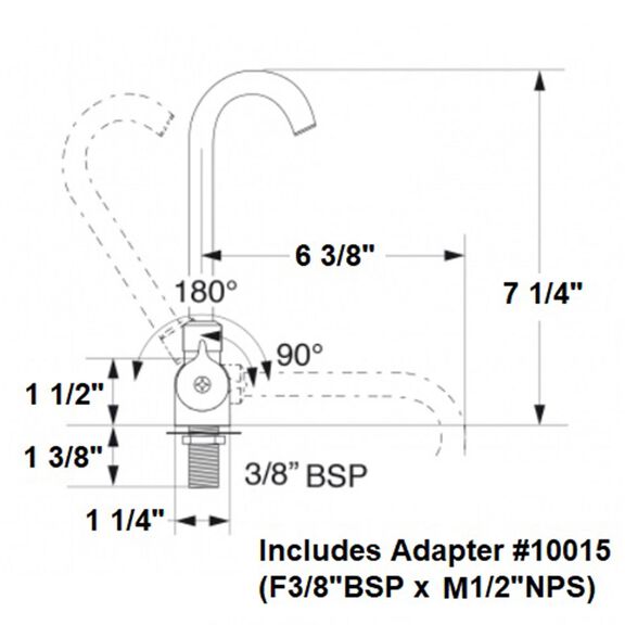 Folding Cold Water Tap Marine Faucet, Chrome Finish image number 2