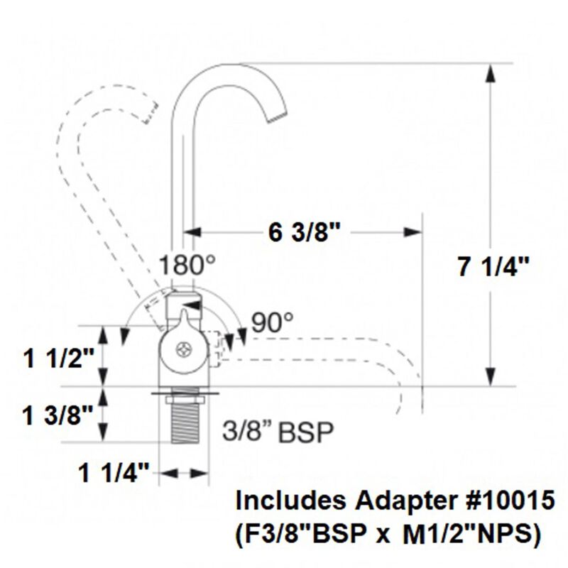 SCANDVIK Folding Cold Water Tap Marine Faucet, Chrome Finish West Marine