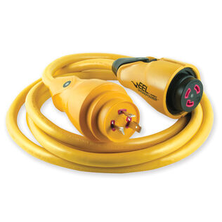 Marinco 12 Foot EEL Shore Power Cord Set, 30 Amp, 125V, Yellow