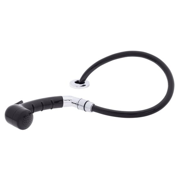 Deck-Mount Sprayer Small Black Sprayer No Hook w/Elbow, 6' Black Rubber Hose, Ultra-Low Profile Holder image number 1