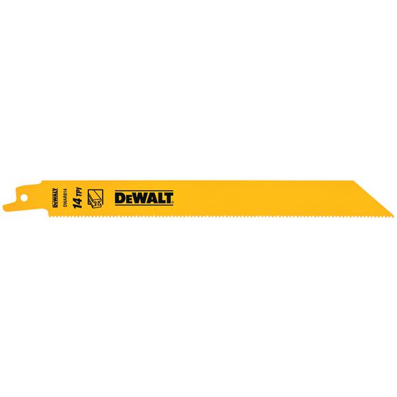 DEWALT Reciprocating Saw Blades, Straight Back, 8-Inch, 14 Tpi, 5-Pack image number 0