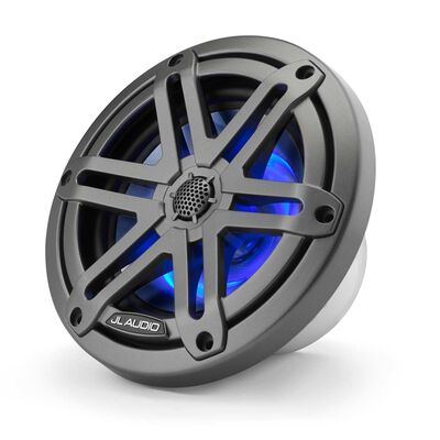 M3-650X-S-Gm-i 6.5" Marine Coaxial Speakers Gunmetal Sport Grilles with RGB LED Lighting