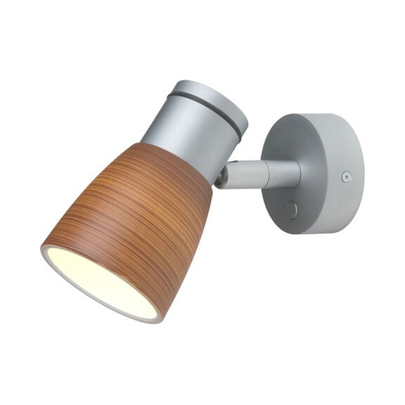 Reading Light Matte Chrome with Brown Glass Shade 10 to 30V DC Built-in Dimmer 3 x 1 Watt Warm White LED IP20 image number 0