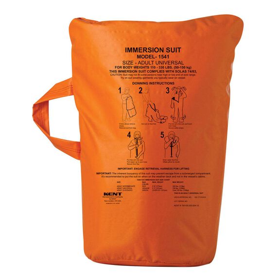 Immersion Suit Bag USCG/SOLAS/MED,  Orange, Adult/Universal image number 0