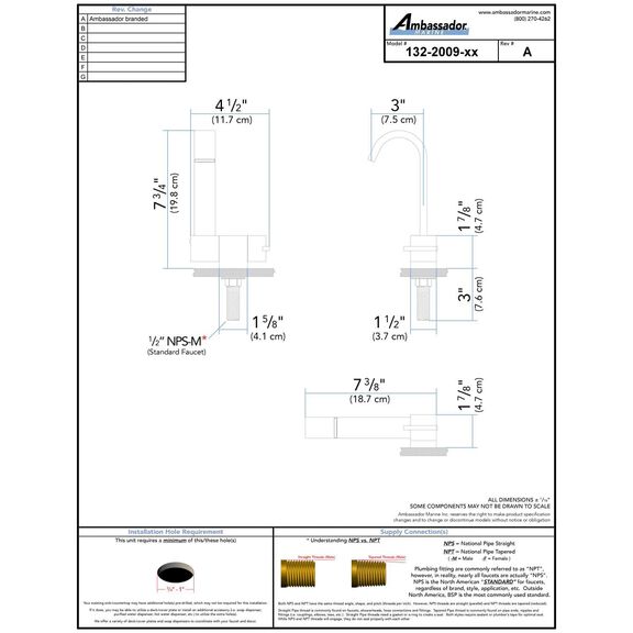 Artaine Folding Faucet, Cold Only, J-Spout, Chrome image number 3