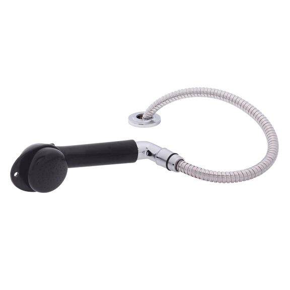 Deck-Mount Sprayer Large Black Sprayer w/Elbow, 6' Stainless Steel Hose, Low Profile Holder image number 1
