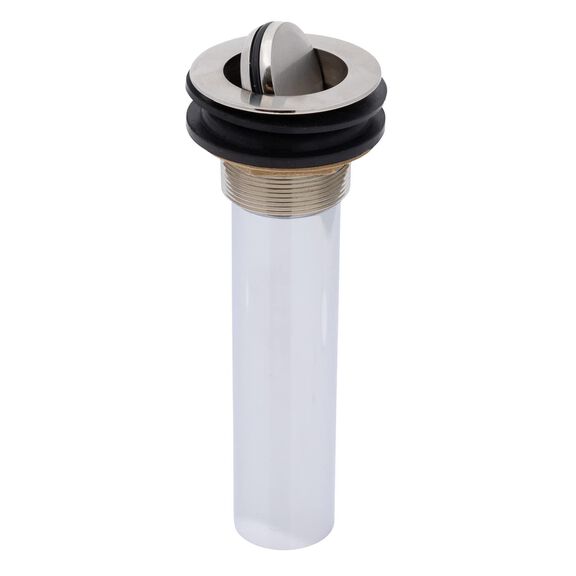 1-1/2" Drain, Flip Drain no Overflow, Straight, 1-1/4" Sweat Brushed Nickel image number 0