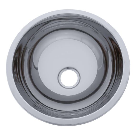 HalfSphere Sink Ultra-Mirror Finish, 304 Stainless Steel, 2" Drain, SoundKOTE image number 1