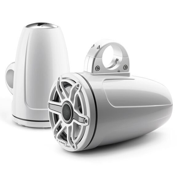 M6-770ETXv3-Gw-S-GwGw 7.7" Enclosed Marine Coaxial Speaker System, Gloss White, White Sport Grille image number 0