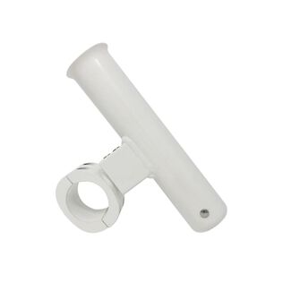 Aluminum Vertical Clamp-On Rod Holder, Fits 1.90" Measured Outside Diameter, White