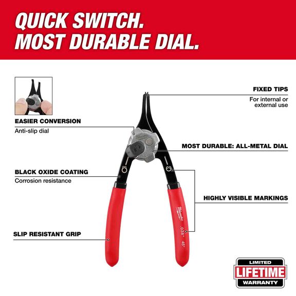 .047" Convertible Snap Ring Pliers - 18&deg; image number 1