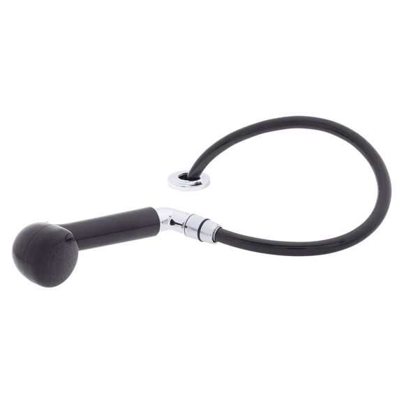 Deck-Mount Sprayer Large Black Sprayer No Hook, w/Elbow, 6' Black Rubber Hose, Ultra-Low Profile Holder image number 1