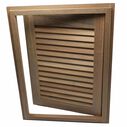 Right Hand Teak Louvered Door & Frame, 15" x 20" image number 3