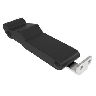 Over-Center Flexible Draw Latch, Large with Right-Angle Keeper, Black