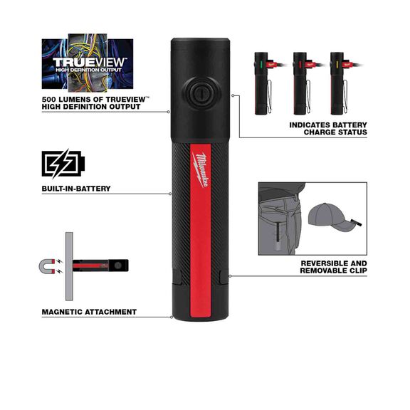 Milwaukee&reg; Rechargeable 500L Everyday Carry Flashlight with Magnet image number 1
