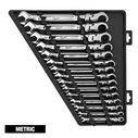 Metric Flex Head Ratcheting Combination Wrench Set, 15 Piece image number 0