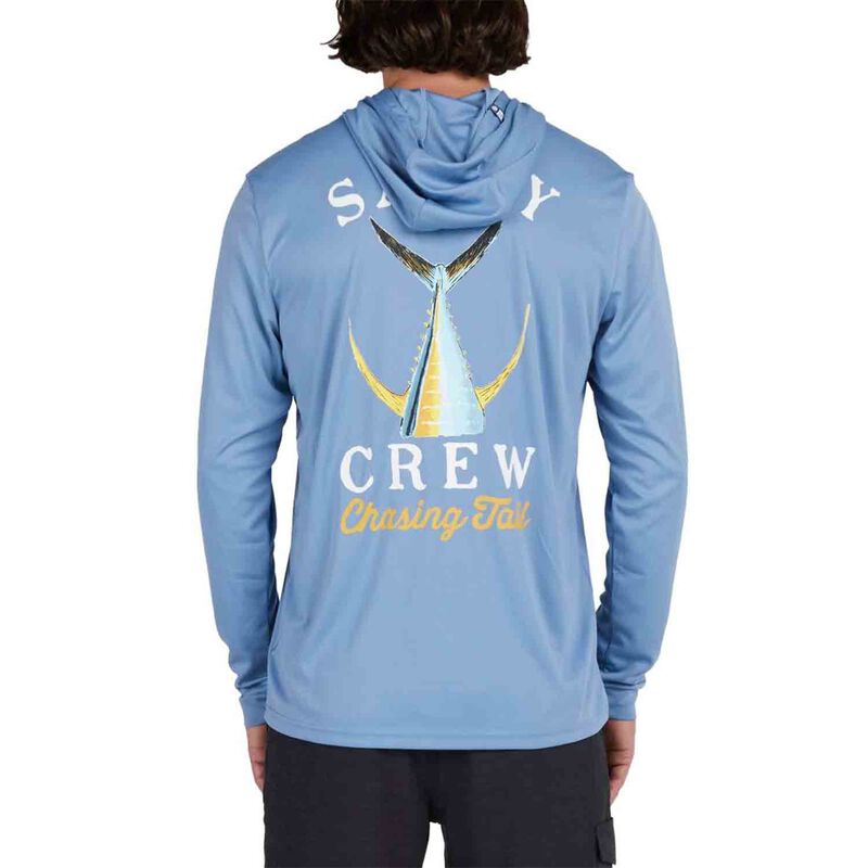 Salty Crew Men's Tailed Hooded Sun Shirt, in Marine Blue, Size 2XL | by West Marine