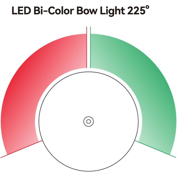 SEAFLO 02 Series Bi-Color Bow LED Navigation Light 2NM Horizontal Mount image number 2