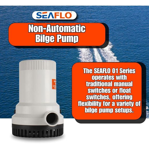 SEAFLO 01 Series 1500 GPH Bilge Pump 12V Submersible Marine Pump with Anti-Airlock Protection image number 5