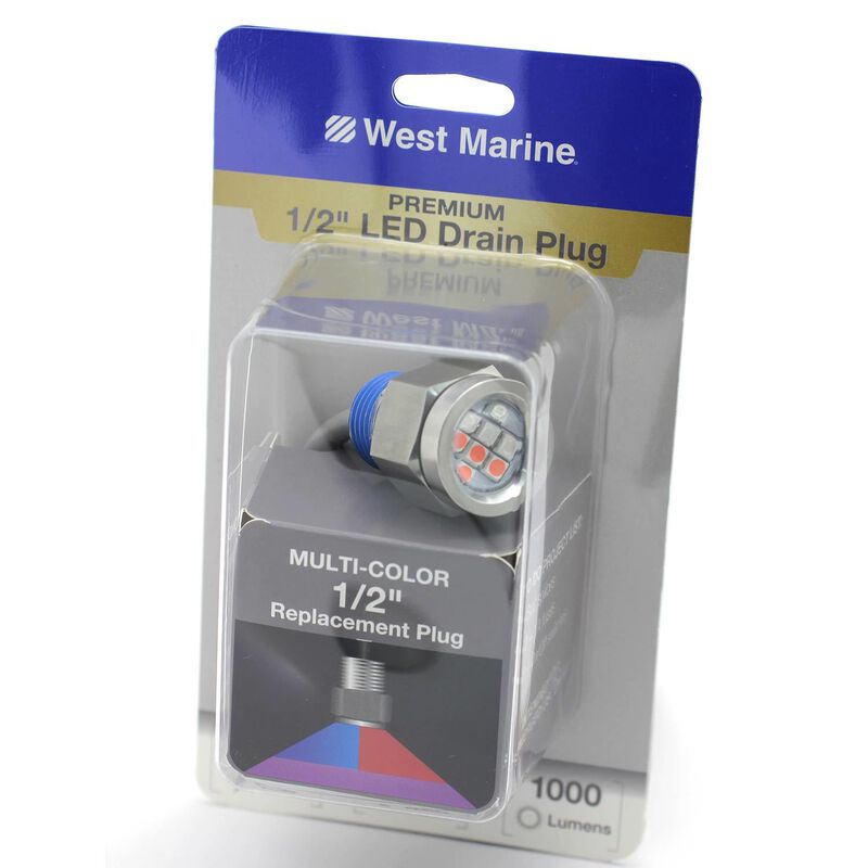WEST MARINE LED Premium Drain Plug Light, RGB West Marine