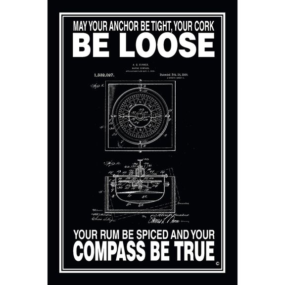 May Your Compass Be True Poster, Black image number 0