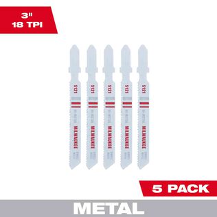 3" 18TPI T-Shank Metal Cutting Bi-Metal Jig Saw Blades, 5 Pack