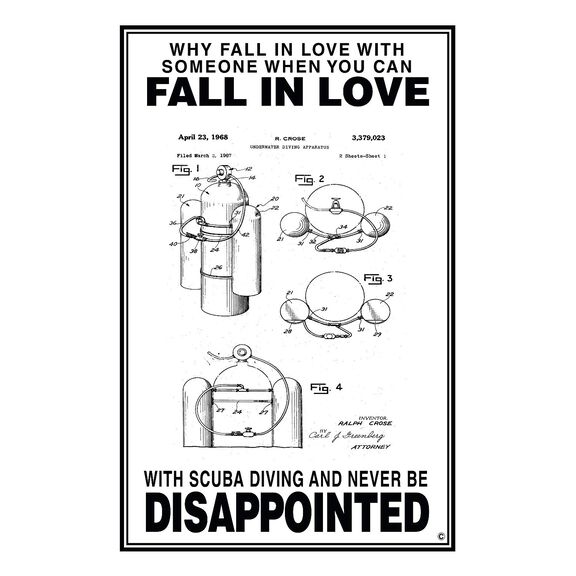 Fall in Love with Scuba Poster, White image number 0