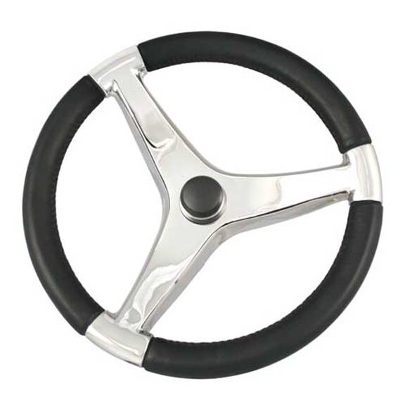 Steering Wheel, Black w/ Stainless Steel Spoke image number 0