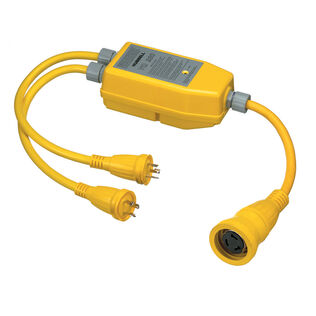 Hubbell Marine y Adapter, 2-30A 125V to 1-50A 125/250V, Yellow