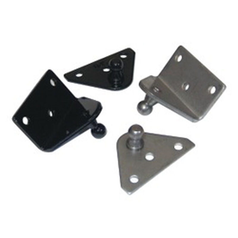 Taylor Made 2"W x 1.25"-Base Angled Brackets, 0.200"dia. Mounting Holes, 10mm Stud Diameter, Black Oxide | by West Marine