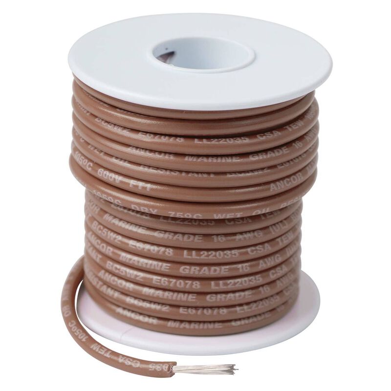 12 AWG Primary Wire, 250' Spool, Tan image number 0