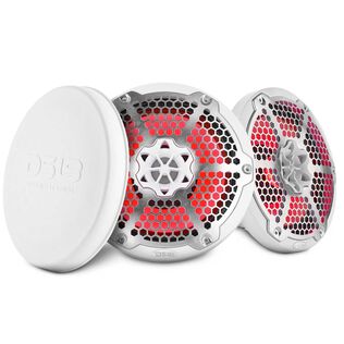 8&rdquo; Marine 2-Way Hybrid Speaker with RGB LED, Compression Driver and Neodymium Magnet, 350W RMS 4-Ohm, Gloss White