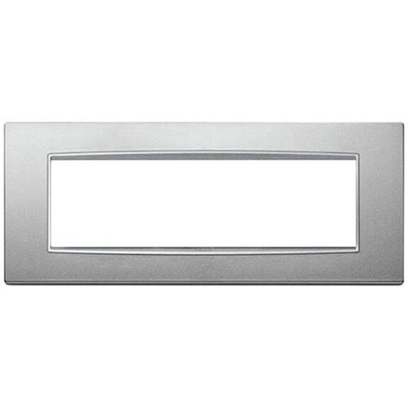Vimar Eikon 20657.N13 7-Module Classic Cover Plate, Matt Silver image number 0