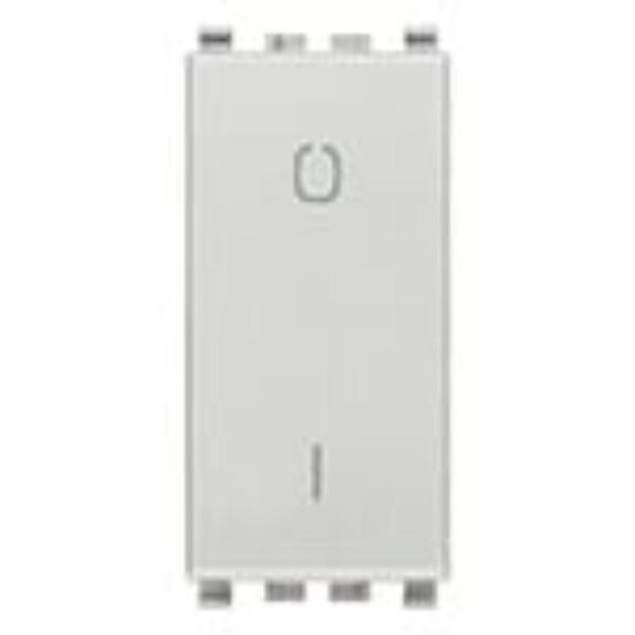 Vimar Eikon 2P 16AX 1-Way Switch, Lightable, Replaceable Button, Next (Silver) image number 0