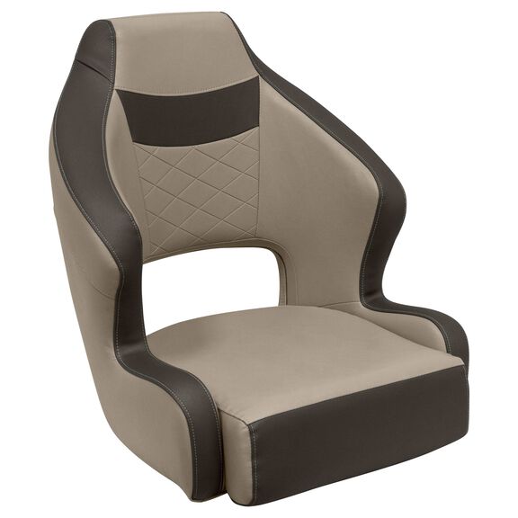Wise DLX3338-1900 DLX Series Pontoon Bucket Seat with Flip Up Bolster - Neutral / Meteor image number 0