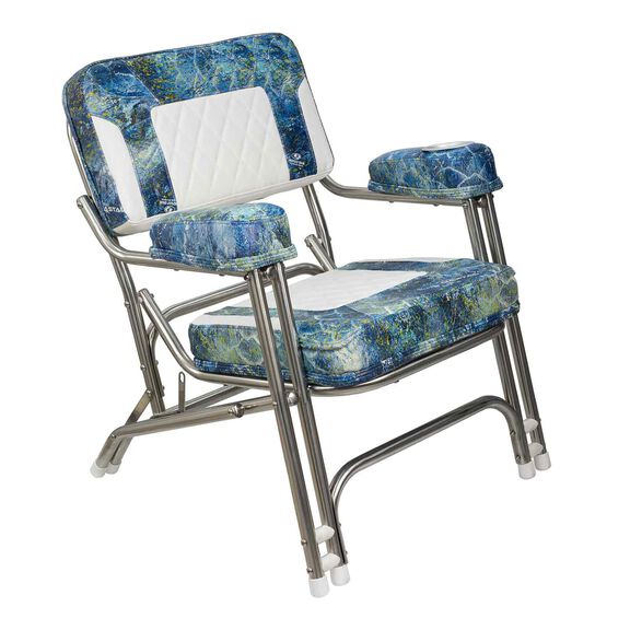 Premium Deck Chair with Stainless Steel Frame Mossy Oak&reg; Elements Agua&reg; Coastal Shoreline&trade; image number 0