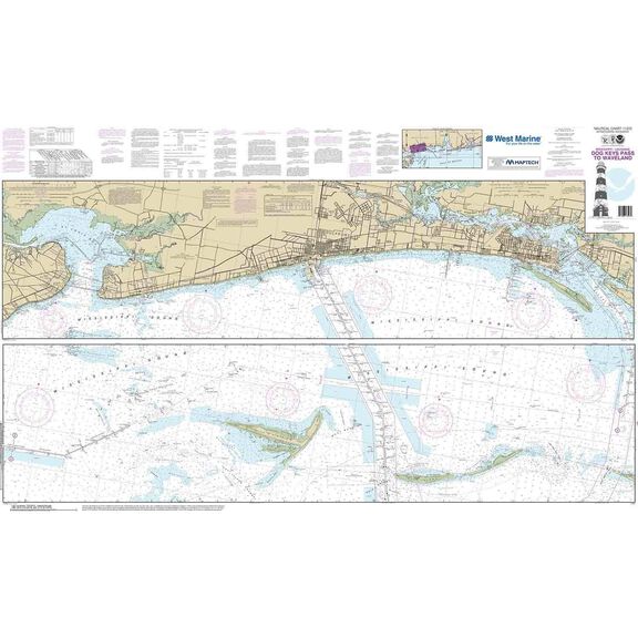 Maptech&reg; NOAA Recreational Waterproof Chart-Intracoastal Waterway Dog Keys Pass to Waveland, 11372 image number 0