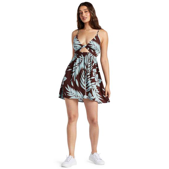 green emerald velvet dress Roxy Womens Evening Glow Strappy Mini Dress, Blue Surf, Size XL main image 0